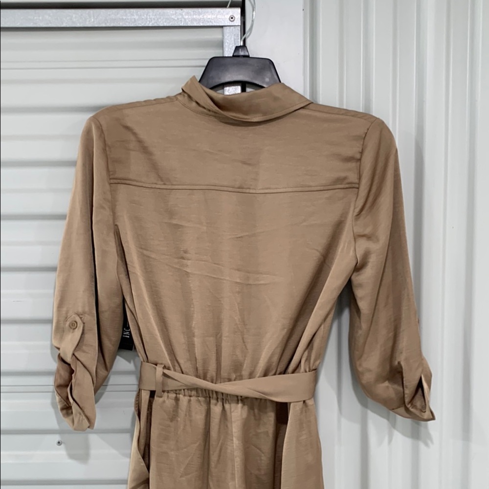 INC International Concepts Tan Jumpsuit with Collared Neckline - Picture 11 of 14